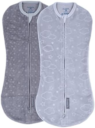 Compression Swaddle Pod in Velboa — Clouds & Stars, 2-Pack